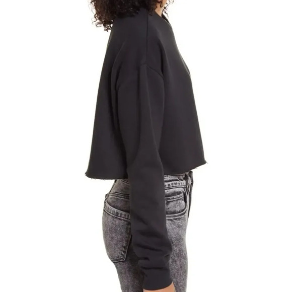 SOCIALITE Black Crewneck Cropped Pullover Sweater Size XL - Picture 4 of 5